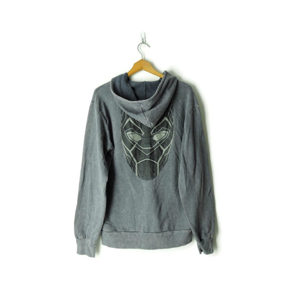 Marvel Black Panther men's hoodie full zip sweatshirt gray graphic print - Picture 4 of 10